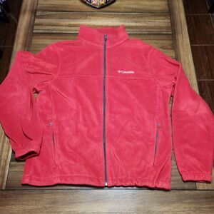Columbia Fleece Jacket Red Lg